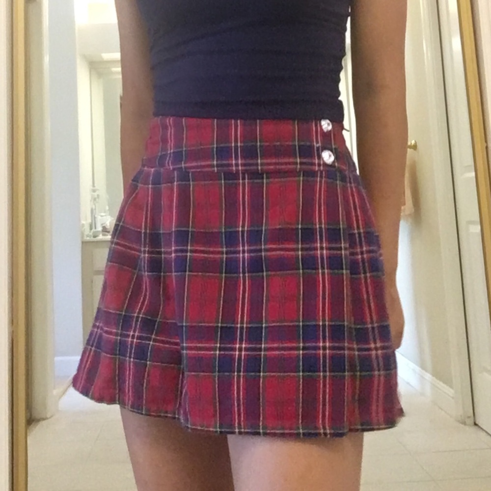 Red plaid miniskirt